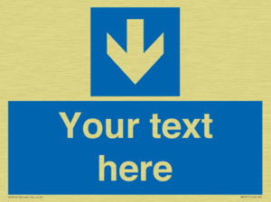 Custom Directional signage blue down arrow 